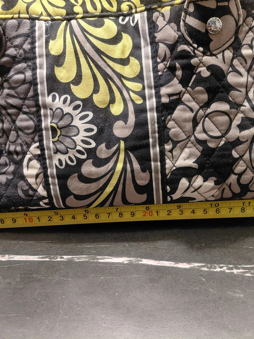 Vera Bradley Gray & Yellow Floral Quilted Shoulder Bag with Wallet - Picture 10 of 11